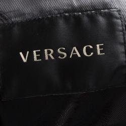 Versace Black Cotton Paint Stripe Detail Tailor Made Blazer XXL