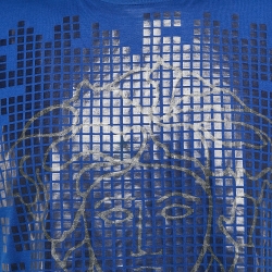 مملوكة مسبقًا Versace Blue Medusa Print Cotton T-Shirt XL