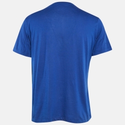 مملوكة مسبقًا Versace Blue Medusa Print Cotton T-Shirt XL