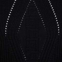 Pre Owned Gianni Versace Black Wool Ribbed Turtle Neck Sweater L