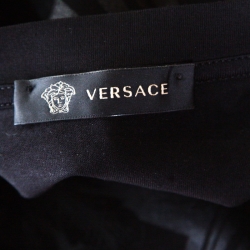 Pre Owned Versace Black Medusa Icon Printed Cotton Crew Neck T- Shirt S