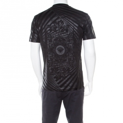 Pre Owned Versace Black Medusa Icon Printed Cotton Crew Neck T- Shirt S