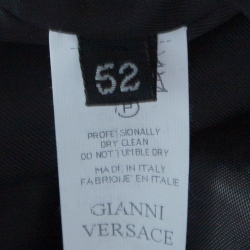 Gianni Versace Couture Black Leather Double Breasted Belted Overcoat XL