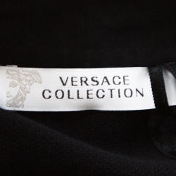 Versace Collection Black Cotton Pique Short Sleeve Polo T- Shirt XL