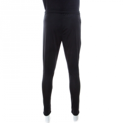 Versace Black Logo Embroidered Elasticized Waist Track Pants M