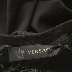 Pre Owned Versace Black Cotton Double Faced Medusa T-Shirt 4XL