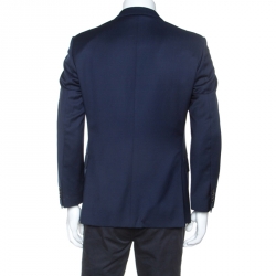 Pre Owned Versace Navy Blue Wool Blazer M