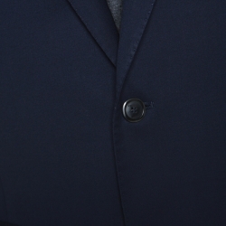 Pre Owned Versace Navy Blue Wool Blazer M