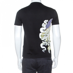 Pre Owned Versace Black Medusa Painted Cotton Short Sleeve T-Shirt XS