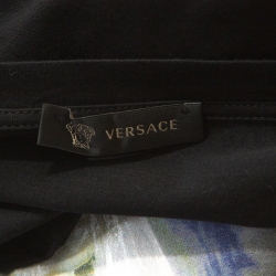Pre Owned Versace Black Medusa Painted Cotton Short Sleeve T-Shirt XS