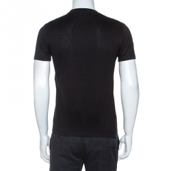 Pre Owned Versace Black Medusa Motif Embroidered Cotton Short Sleeve T-Shirt S  