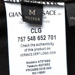 Pre Owned Versace Black Logo Medusa Head Print Cotton T-Shirt M