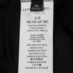 Pre Owned Versace Black Cotton Medusa Embellished Short Sleeve T-Shirt M
