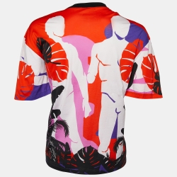 Pre Owned Versace Multicolor Cuba Printed Cotton Round Neck T-Shirt XL