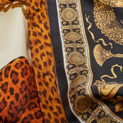 Versace Yellow Baroque Printed Silk Shirt S