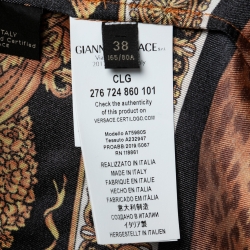 Versace Yellow Baroque Printed Silk Shirt S