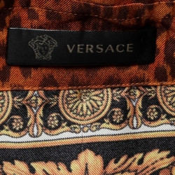 Versace Yellow Baroque Printed Silk Shirt S