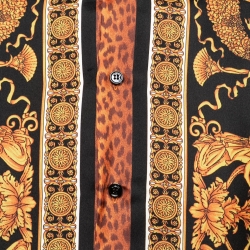 Versace Yellow Baroque Printed Silk Shirt S