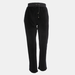 Versace Black Velour Drawstring Pants S