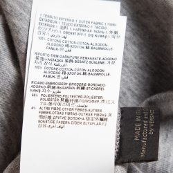 Versace Grey Cotton Logo-Embroidered T-Shirt M