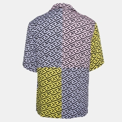 Versace Multicolor Printed Viscose Short Sleeve Shirt S