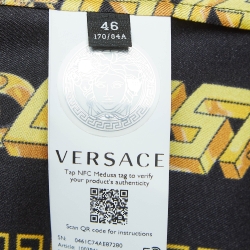 Pre Owned Versace Black/Yellow Printed Silk Shirt S