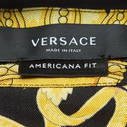 Pre Owned Versace Black/Yellow Barocco Print Silk Shirt L
