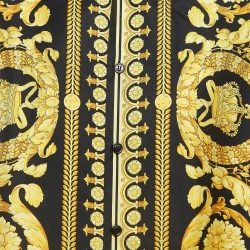 Pre Owned Versace Black/Yellow Barocco Print Silk Shirt L