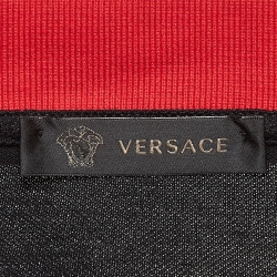 مملوكة مسبقًا Versace Black Baroque Print Cotton Polo T-Shirt XXL