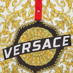 مملوكة مسبقًا Versace Black Baroque Print Cotton Polo T-Shirt XXL