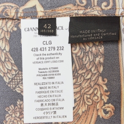 Versace Orange/Black Baroque Print Silk Twill Shirt XXL