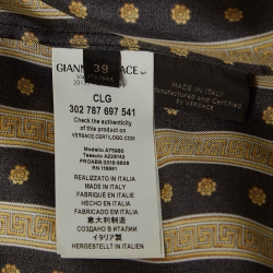 Versace Black & Gold Greca Print Silk Buttoned Up Shirt M