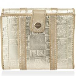 مملوكة مسبقًا Versace Gold Embossed Leather Wallet