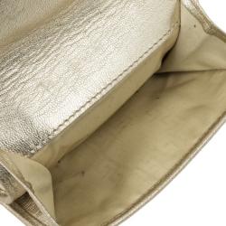 مملوكة مسبقًا Versace Gold Embossed Leather Wallet