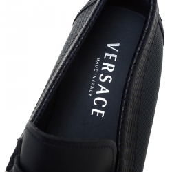 Pre Owned حذاء لوفرز فيرساتشي سليب ميدوسا جلد أزرق مقاس 41