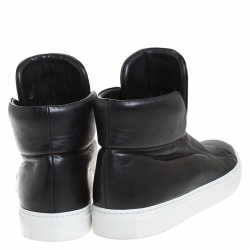 Versace Black Leather Palazzo Medusa High Top Sneakers Size 42