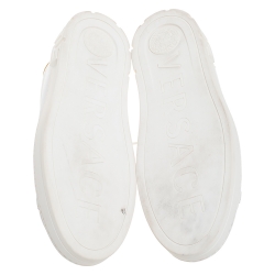 Versace White Leather Medusa Head Embellished Low Top Sneakers Size 42