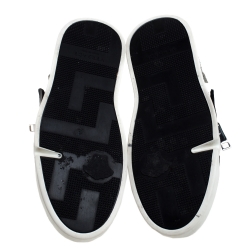 Versace Black/White Leather High Top Sneakers Size 41