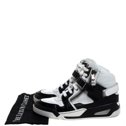 Versace Black/White Leather High Top Sneakers Size 41