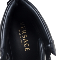 Versace Black Leather Medusa High-Top Sneakers Size 42