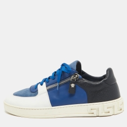 Versace Tricolor Leather Low Top Sneakers Size 44