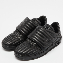 Versace Black Leather Sneakers Size 45