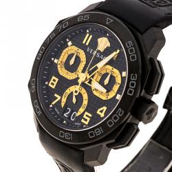 Versace Black Stainless Steel Dylos Chronograph  VQC020015 Men's Wristwatch 44 mm