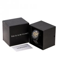Versace Black Stainless Steel Dylos Chronograph  VQC020015 Men's Wristwatch 44 mm