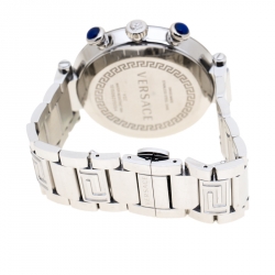 Pre Owned Versace Silver Stainless Steel Reve VQZ Chronograph Men's Wristwatch 46 mm