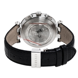 Pre Owned Versace Black Stainless Steel V Race 23C Men's Wristwatch 42 mm