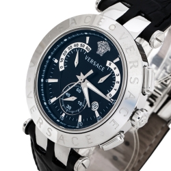 Pre Owned Versace Black Stainless Steel V Race 23C Men's Wristwatch 42 mm