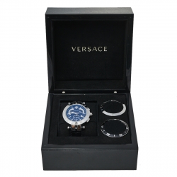 Versace Black Stainless Steel V Race 23C Men's Wristwatch 42 mm