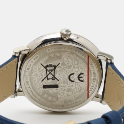 Versace Black Two Tone Stainless Steel Leather V-Circle VEBQ01419  Men's Wristwatch 42 mm