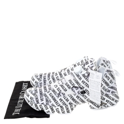Pre Owned Vetements White/Black Monogram Nylon And Fabric Instapump Fury Sneakers Size 42.5